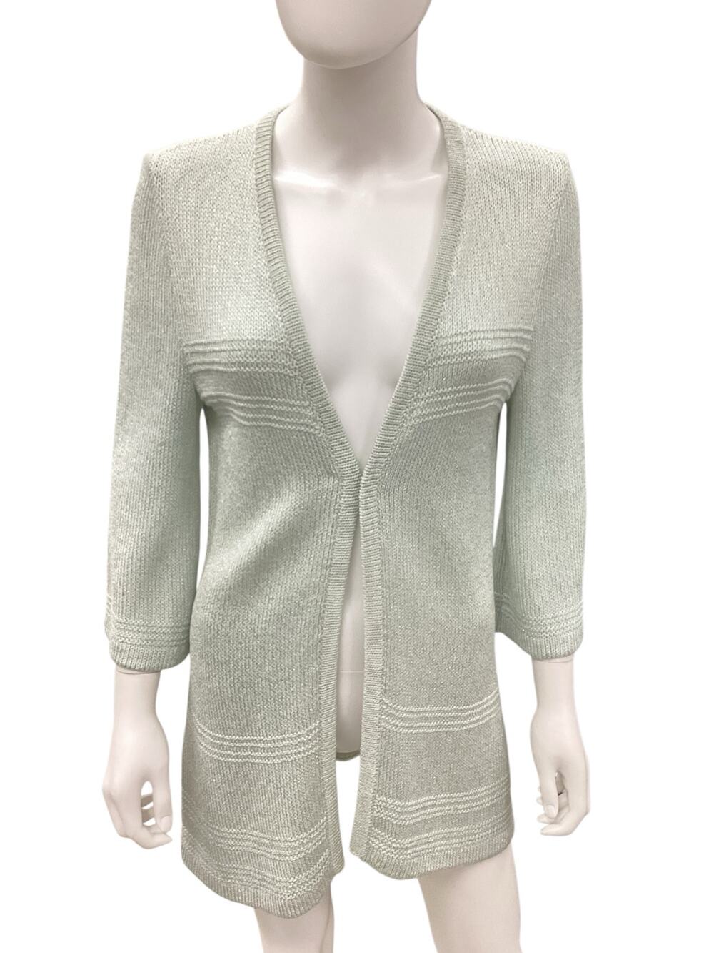 St.John Sport By Marie Gray Cardigan Women’s SZ S Fine Knit NoClosure Mint Color